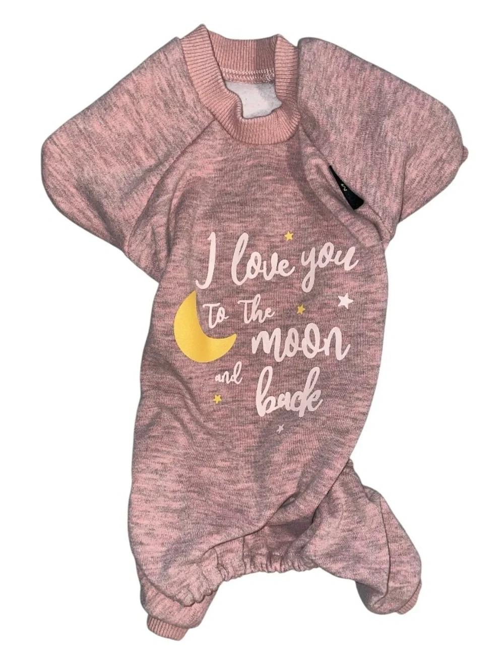 Fitwarm Pink 'I Love You to the Moon and Back' Cozy Pet Onesie Size M